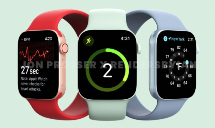 Apple Watch Series 7：泄漏的渲染图显示了它的外观