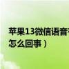苹果13微信语音有杂音怎么处理（iphone12微信语音杂音怎么回事）