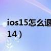 ios15怎么退回ios14.5（iOS15怎么退回iOS14）