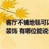 客厅不铺地毯可以用什么代替（求告知客厅不铺地毯用什么装饰 有哪位能说说看）