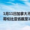 1月11日加拿大不列颠哥伦比亚省疫情最新消息-截至不列颠哥伦比亚省截至1月11日9时11分(北京时间）疫情数据统计