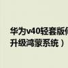 华为v40轻套版何时升级为鸿蒙系统（为什么荣耀v40不能升级鸿蒙系统）