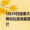 1月19日加拿大不列颠哥伦比亚省疫情最新消息-截至不列颠哥伦比亚省截至1月19日15时17分(北京时间）疫情数据统计