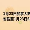 1月23日加拿大萨斯喀彻温省疫情最新消息-截至萨斯喀彻温省截至1月23日6时45分(北京时间）疫情数据统计