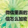 微信里面的文件怎么设置加密（iphone5微信怎么加密）