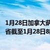1月28日加拿大萨斯喀彻温省疫情最新消息-截至萨斯喀彻温省截至1月28日8时41分(北京时间）疫情数据统计
