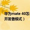 华为mate 40怎么关闭开发者模式（华为P50Pro怎么关闭开发者模式）