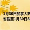 1月30日加拿大萨斯喀彻温省疫情最新消息-截至萨斯喀彻温省截至1月30日8时03分(北京时间）疫情数据统计
