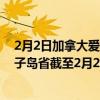 2月2日加拿大爱德华王子岛省疫情最新消息-截至爱德华王子岛省截至2月2日7时57分(北京时间）疫情数据统计