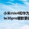 小米mix4和华为mate30pro哪个好（小米mix4和华为mate30pro哪款更值得入手）