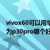 vivox60可以用华为p30pro的充电器吗（vivox60pro和华为p30pro哪个好）