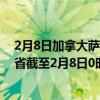 2月8日加拿大萨斯喀彻温省疫情最新消息-截至萨斯喀彻温省截至2月8日0时00分(北京时间）疫情数据统计