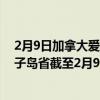 2月9日加拿大爱德华王子岛省疫情最新消息-截至爱德华王子岛省截至2月9日8时26分(北京时间）疫情数据统计