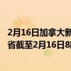 2月16日加拿大新不伦瑞克省疫情最新消息-截至新不伦瑞克省截至2月16日8时35分(北京时间）疫情数据统计