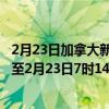 2月23日加拿大新斯科舍省疫情最新消息-截至新斯科舍省截至2月23日7时14分(北京时间）疫情数据统计