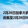 2月26日加拿大萨斯喀彻温省疫情最新消息-截至萨斯喀彻温省截至2月26日0时00分(北京时间）疫情数据统计