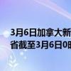 3月6日加拿大新不伦瑞克省疫情最新消息-截至新不伦瑞克省截至3月6日0时00分(北京时间）疫情数据统计