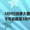 3月9日加拿大爱德华王子岛省疫情最新消息-截至爱德华王子岛省截至3月9日9时34分(北京时间）疫情数据统计