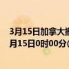 3月15日加拿大撤回人员疫情最新消息-截至撤回人员截至3月15日0时00分(北京时间）疫情数据统计