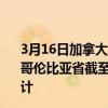 3月16日加拿大不列颠哥伦比亚省疫情最新消息-截至不列颠哥伦比亚省截至3月16日15时24分(北京时间）疫情数据统计
