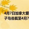 4月7日加拿大爱德华王子岛省疫情最新消息-截至爱德华王子岛省截至4月7日0时00分(北京时间）疫情数据统计