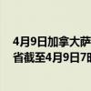 4月9日加拿大萨斯喀彻温省疫情最新消息-截至萨斯喀彻温省截至4月9日7时06分(北京时间）疫情数据统计