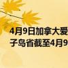 4月9日加拿大爱德华王子岛省疫情最新消息-截至爱德华王子岛省截至4月9日8时01分(北京时间）疫情数据统计