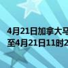 4月21日加拿大马尼托巴省疫情最新消息-截至马尼托巴省截至4月21日11时22分(北京时间）疫情数据统计