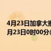 4月23日加拿大撤回人员疫情最新消息-截至撤回人员截至4月23日0时00分(北京时间）疫情数据统计