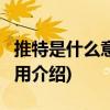 推特是什么意思？什么是中文(Twitter最新应用介绍)