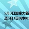 5月3日加拿大新斯科舍省疫情最新消息-截至新斯科舍省截至5月3日0时00分(北京时间）疫情数据统计