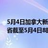 5月4日加拿大新不伦瑞克省疫情最新消息-截至新不伦瑞克省截至5月4日8时45分(北京时间）疫情数据统计
