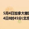 5月4日加拿大撤回人员疫情最新消息-截至撤回人员截至5月4日8时45分(北京时间）疫情数据统计