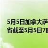 5月5日加拿大萨斯喀彻温省疫情最新消息-截至萨斯喀彻温省截至5月5日7时16分(北京时间）疫情数据统计
