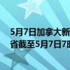 5月7日加拿大新不伦瑞克省疫情最新消息-截至新不伦瑞克省截至5月7日7时16分(北京时间）疫情数据统计