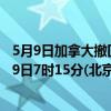5月9日加拿大撤回人员疫情最新消息-截至撤回人员截至5月9日7时15分(北京时间）疫情数据统计