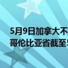 5月9日加拿大不列颠哥伦比亚省疫情最新消息-截至不列颠哥伦比亚省截至5月9日7时15分(北京时间）疫情数据统计