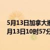 5月13日加拿大撤回人员疫情最新消息-截至撤回人员截至5月13日10时57分(北京时间）疫情数据统计