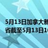 5月13日加拿大新不伦瑞克省疫情最新消息-截至新不伦瑞克省截至5月13日10时57分(北京时间）疫情数据统计