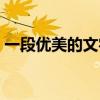 一段优美的文字 很惊艳又很简短的唯美句子 一段优美的文字 很惊艳又很简短的唯美句子