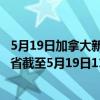 5月19日加拿大新不伦瑞克省疫情最新消息-截至新不伦瑞克省截至5月19日11时07分(北京时间）疫情数据统计