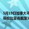 5月19日加拿大不列颠哥伦比亚省疫情最新消息-截至不列颠哥伦比亚省截至5月19日7时17分(北京时间）疫情数据统计