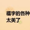 福字的各种书法字体 各种字体的“福”字，太美了