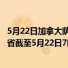 5月22日加拿大萨斯喀彻温省疫情最新消息-截至萨斯喀彻温省截至5月22日7时11分(北京时间）疫情数据统计