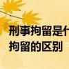 刑事拘留是什么意思？是一句话？刑事拘留和拘留的区别