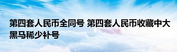 第四套人民币全同号