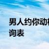 男人约你动机查询表 男人约会的心理动机查询表