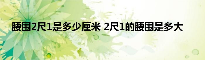裤子2尺1的腰围是多少厘米(2尺1的腰围是多少厘米)