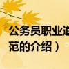 公务员职业道德规范（关于公务员职业道德规范的介绍）