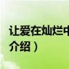 让爱在灿烂中死去（关于让爱在灿烂中死去的介绍）